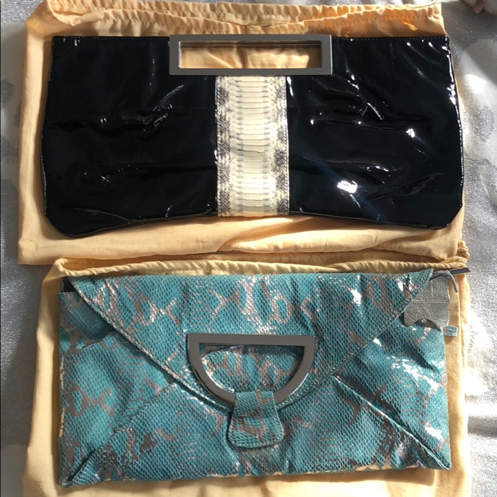 2 for 1 brand new evening clutches, leather